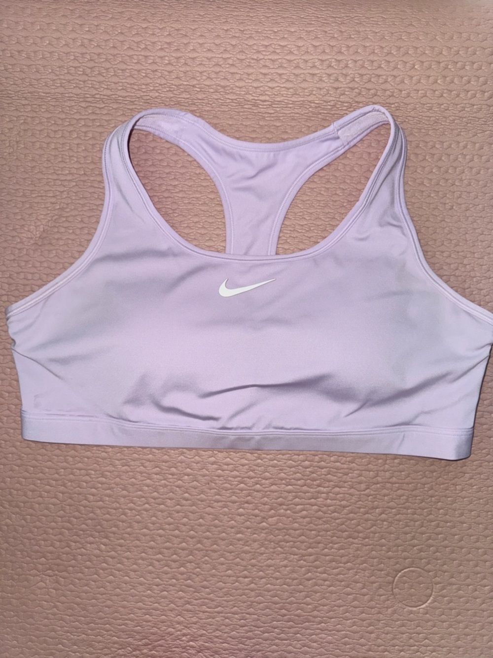 Nike Lavender Racerback Sports Bra with White Swoosh